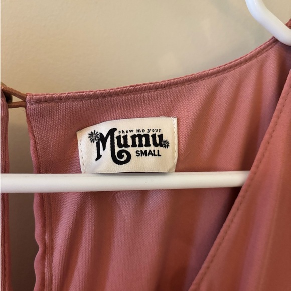 Show Me Your MuMu Dusty Rose V-Neck Flutter Sleeve Maxi Dress - Picture 6 of 6